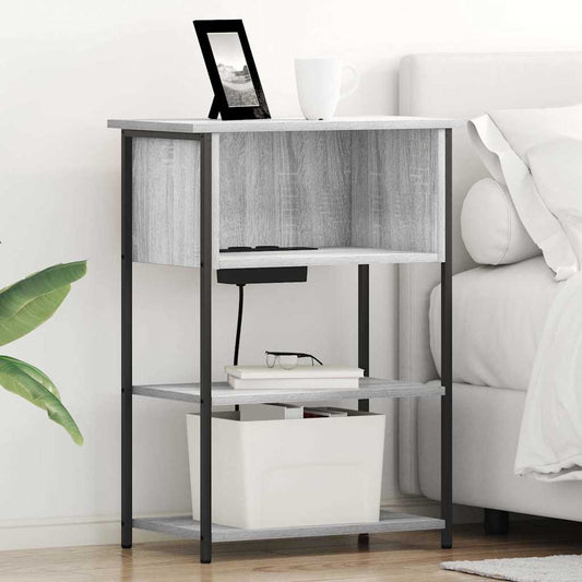 vidaXL Κομοδίνο Γκρίζο Σονομα 55 x 31 x 76 εκ Επεξεργασμένο ξύλο