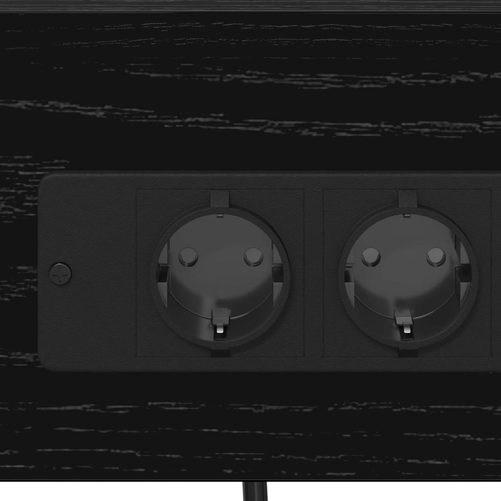 vidaXL Κομοδίνο 2 pcs Μαύρη Οξυά 41 x 31 x 51 εκ. Επεξεργασμένο ξύλο