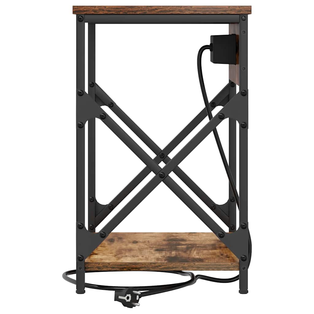 vidaXL Κομοδίνο 2 pcs Καπνιστό Δρύς 41 x 31 x 51 εκ.