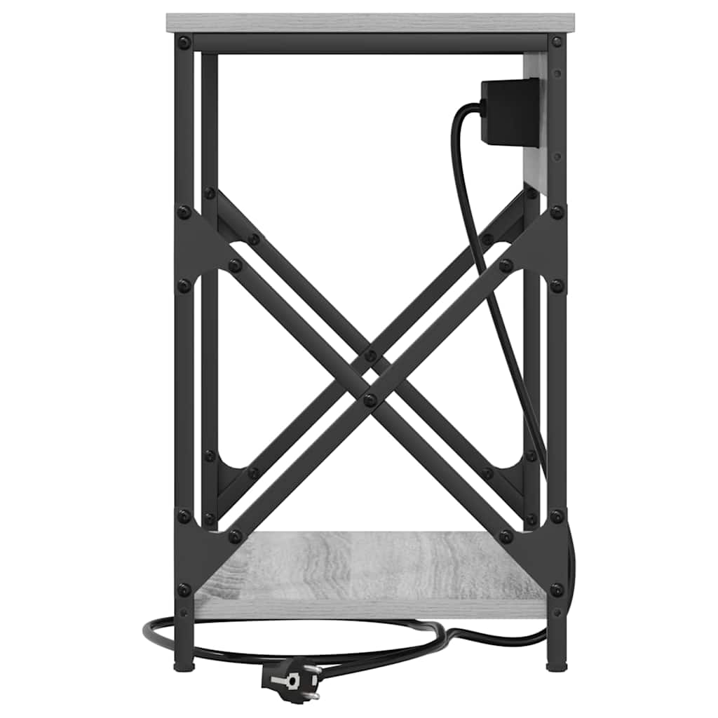 vidaXL Κομοδίνο Γκρίζο Σονομα 41 x 31 x 51 εκ. Επεξεργασμένο ξύλο