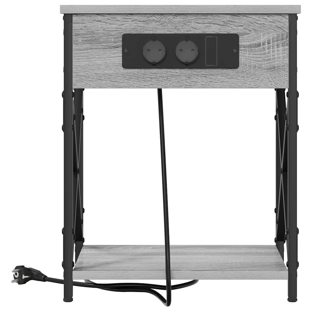 vidaXL Κομοδίνο 2 pcs Γκρίζο Σονομα 41 x 31 x 51 εκ.