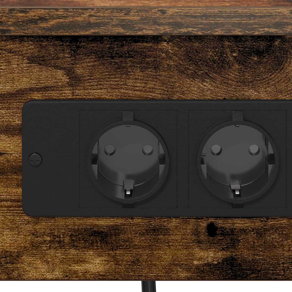 vidaXL Κομοδίνο με ράφι 2 pcs Καπνιστό Δρύς 41 x 31 x 51 εκ.