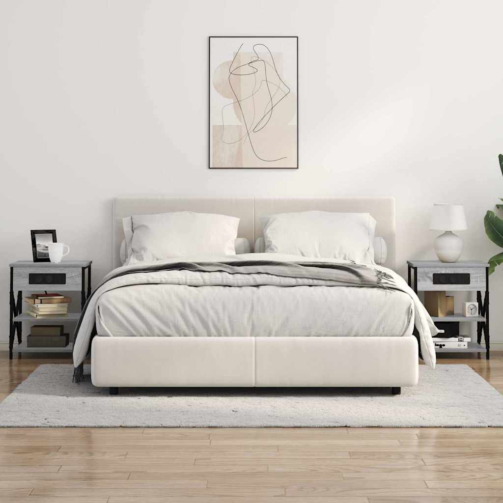 vidaXL Κομοδίνο με ράφι 2 pcs Γκρίζο Σονομα 41 x 31 x 51 εκ.