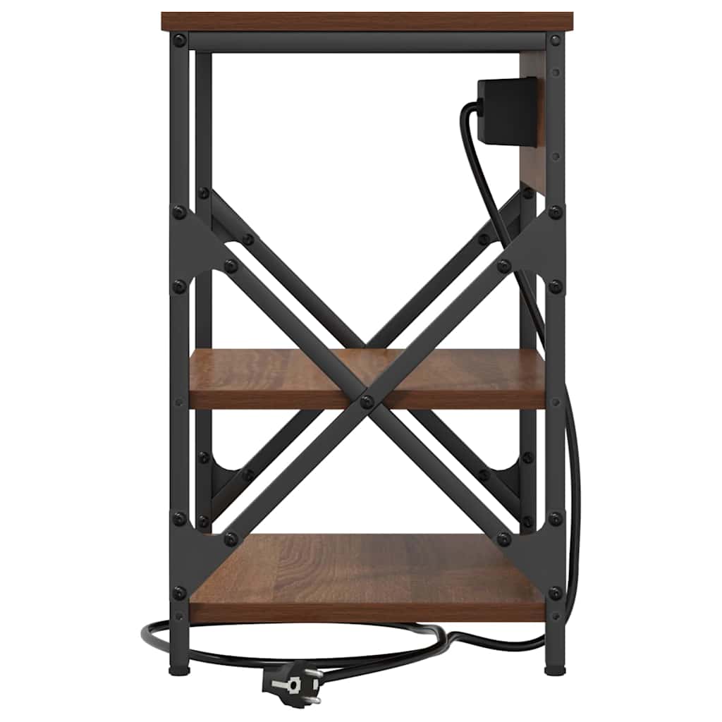 vidaXL Κομοδίνο με ράφι Καφέ δρυς 41 x 31 x 51 εκ. Επεξεργασμένο ξύλο