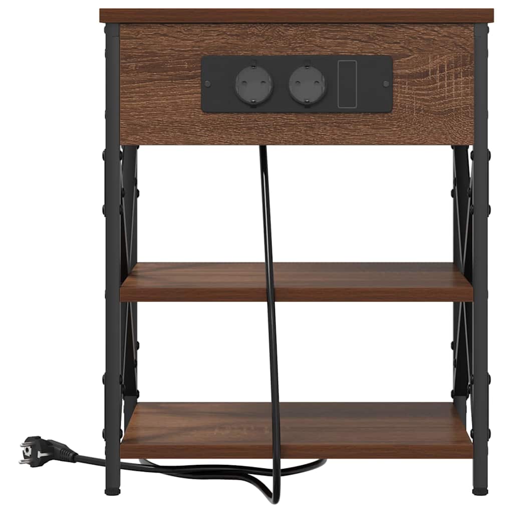 vidaXL Κομοδίνο 2 pcs Καφέ δρυς 41 x 31 x 51 εκ. Επεξεργασμένο ξύλο