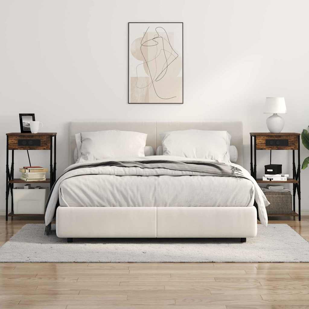 vidaXL Κομοδίνο Καπνιστό Δρύς 41 x 31 x 76 εκ. Επεξεργασμένο ξύλο