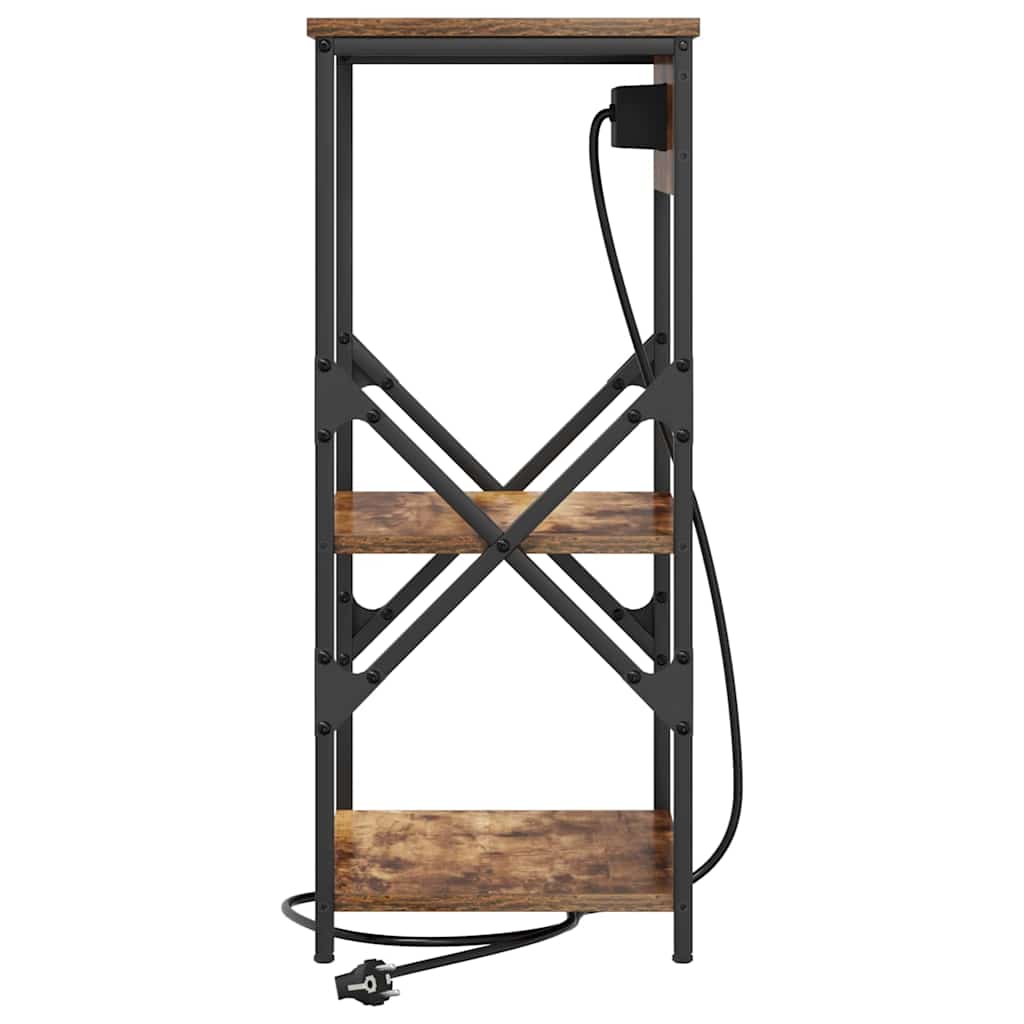 vidaXL Κομοδίνο με ράφι 2 pcs Καπνιστό Δρύς 41 x 31 x 76 εκ.