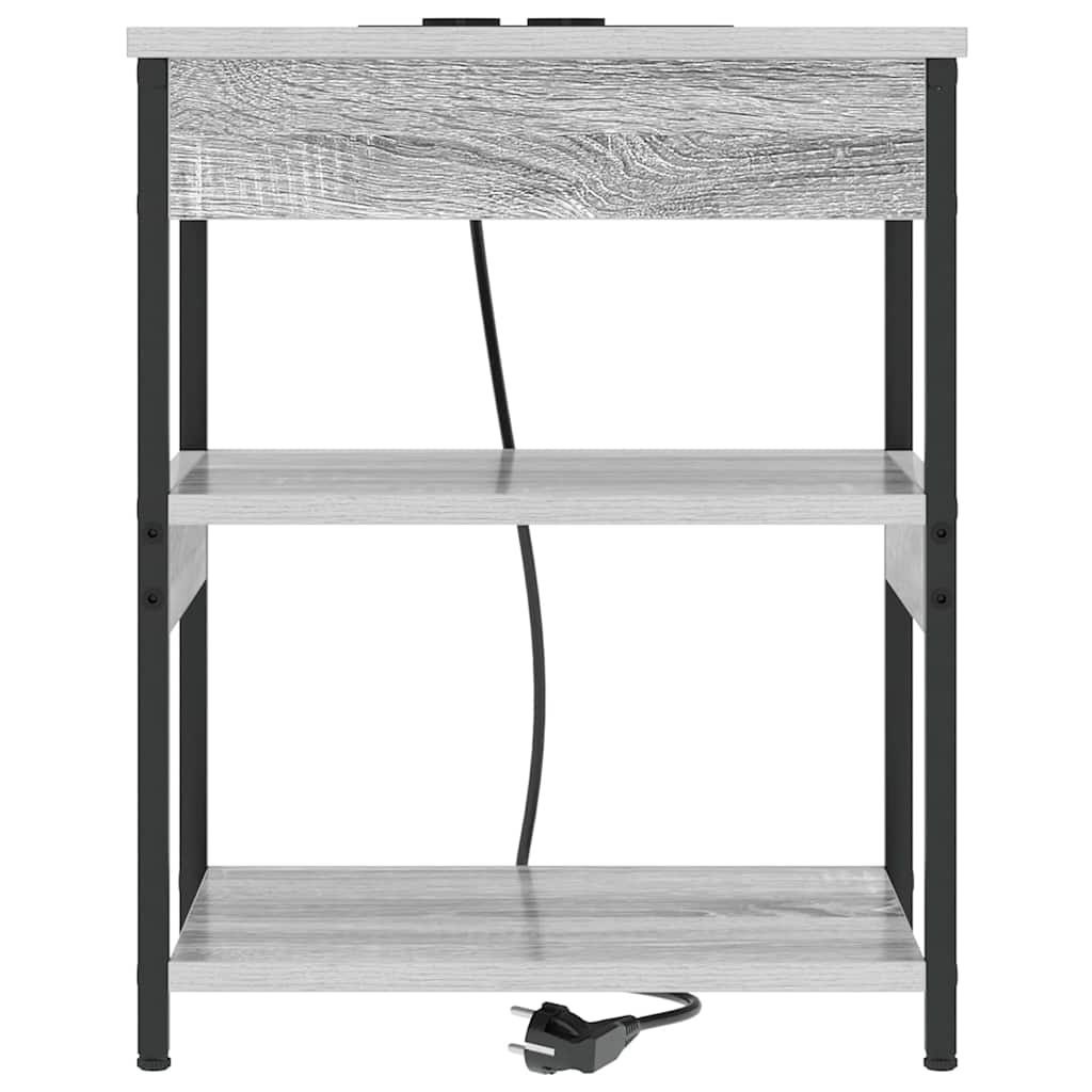 vidaXL Κομοδίνο Γκρίζο Σονομα 41 x 31 x 51 εκ. Επεξεργασμένο ξύλο