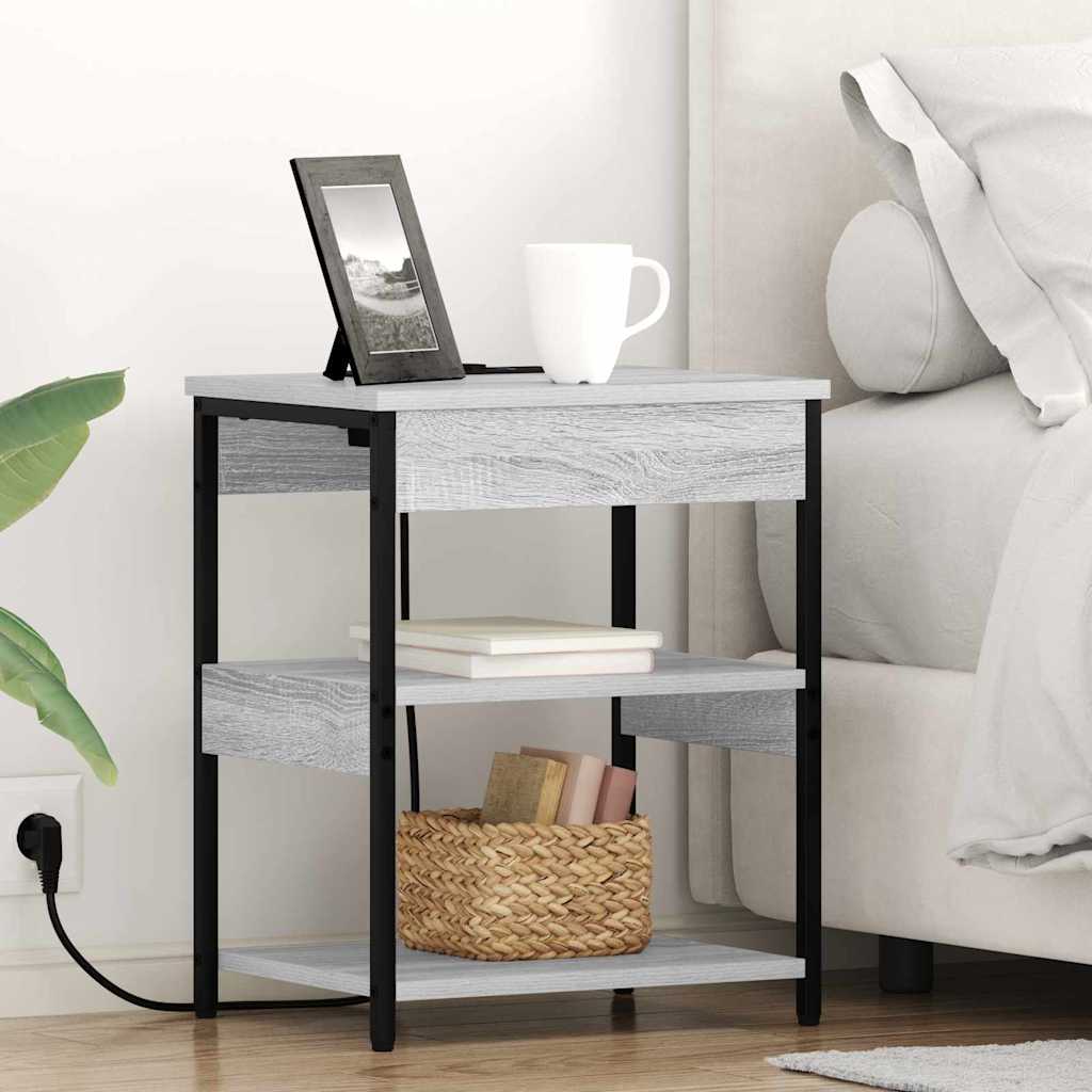 vidaXL Κομοδίνο 2 pcs Γκρίζο Σονομα 41 x 31 x 51 εκ.