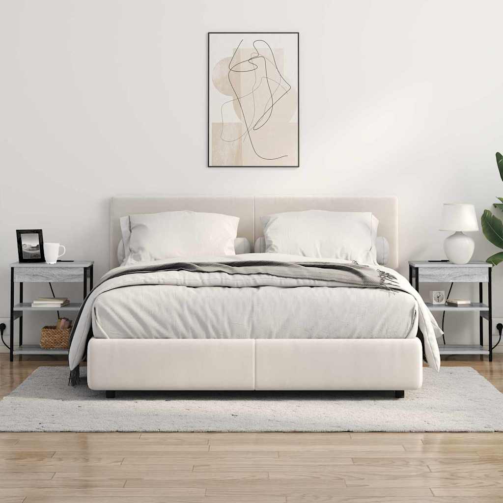 vidaXL Κομοδίνο 2 pcs Γκρίζο Σονομα 41 x 31 x 51 εκ.