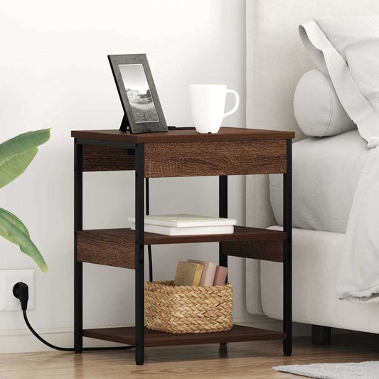 vidaXL Κομοδίνο 2 pcs Καφέ δρυς 41 x 31 x 51 εκ. Επεξεργασμένο ξύλο