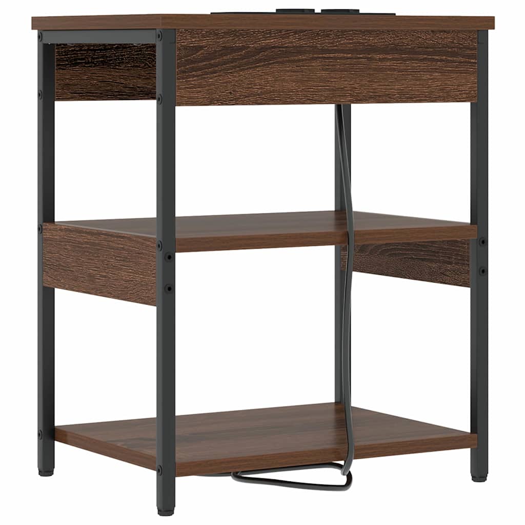 vidaXL Κομοδίνο 2 pcs Καφέ δρυς 41 x 31 x 51 εκ. Επεξεργασμένο ξύλο