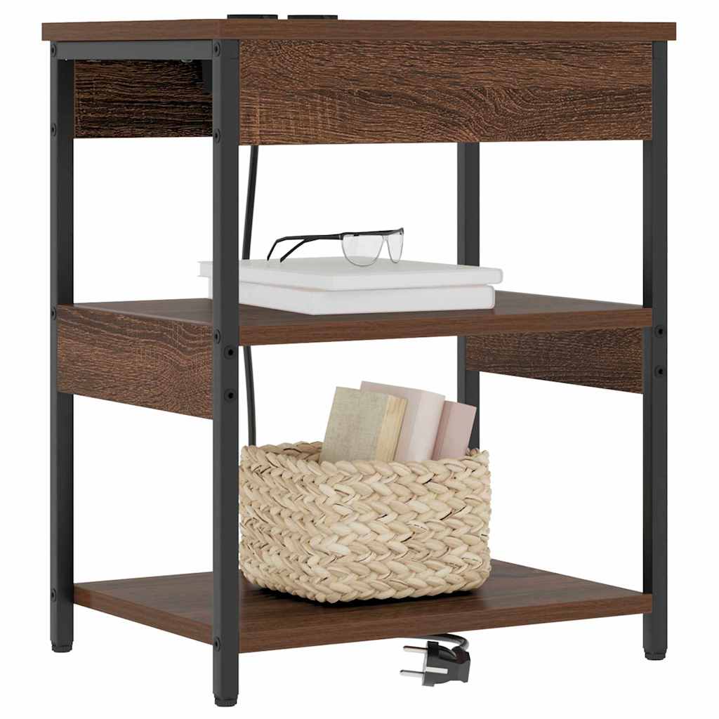 vidaXL Κομοδίνο 2 pcs Καφέ δρυς 41 x 31 x 51 εκ. Επεξεργασμένο ξύλο