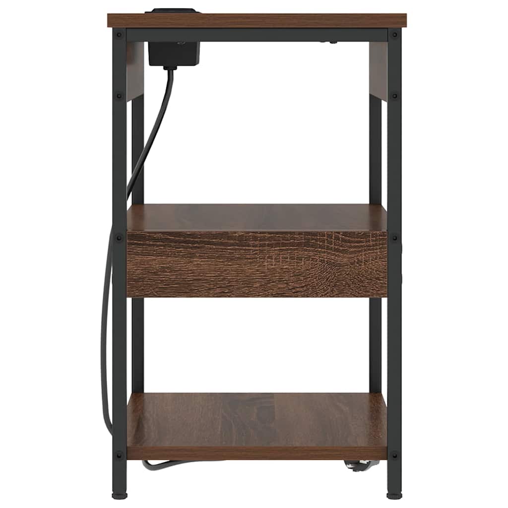 vidaXL Κομοδίνο 2 pcs Καφέ δρυς 41 x 31 x 51 εκ. Επεξεργασμένο ξύλο