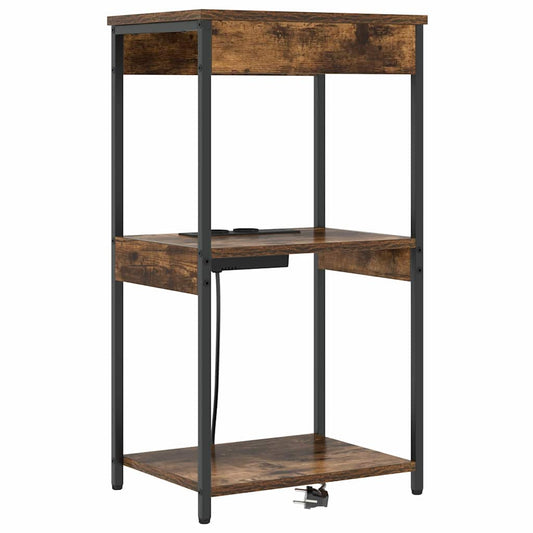 vidaXL Κομοδίνο Καπνιστό Δρύς 41 x 31 x 76 εκ. Επεξεργασμένο ξύλο