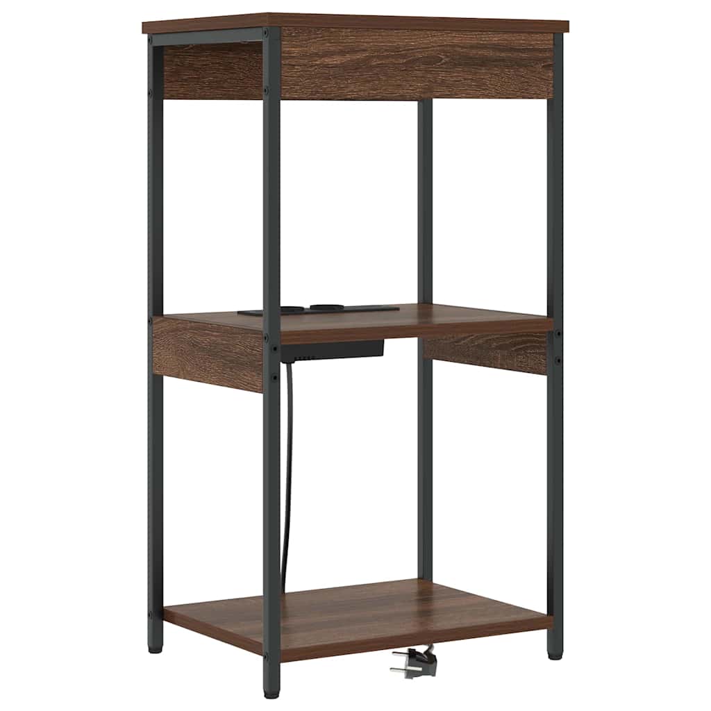 vidaXL Κομοδίνο με ράφι Καφέ δρυς 41 x 31 x 76 εκ. Επεξεργασμένο ξύλο