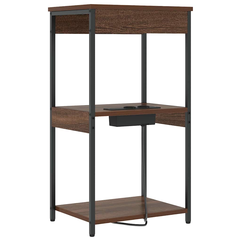 vidaXL Κομοδίνο με ράφι Καφέ δρυς 41 x 31 x 76 εκ. Επεξεργασμένο ξύλο