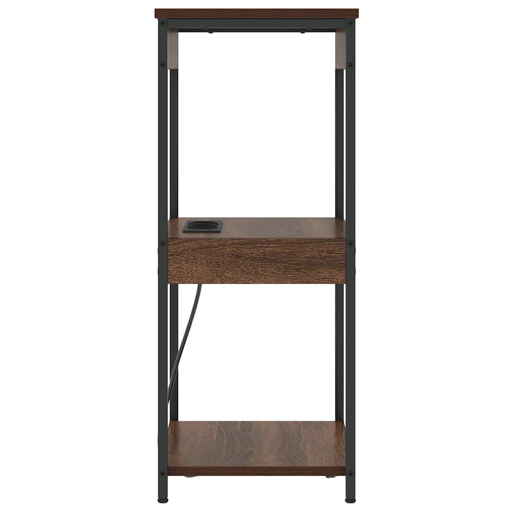 vidaXL Κομοδίνο με ράφι Καφέ δρυς 41 x 31 x 76 εκ. Επεξεργασμένο ξύλο