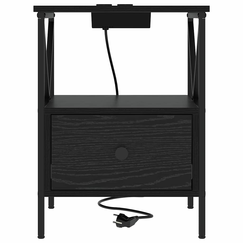 vidaXL Κομοδίνο Μαύρη Οξυά 41,5 x 40,5 x 55 εκ. Επεξεργασμένο ξύλο