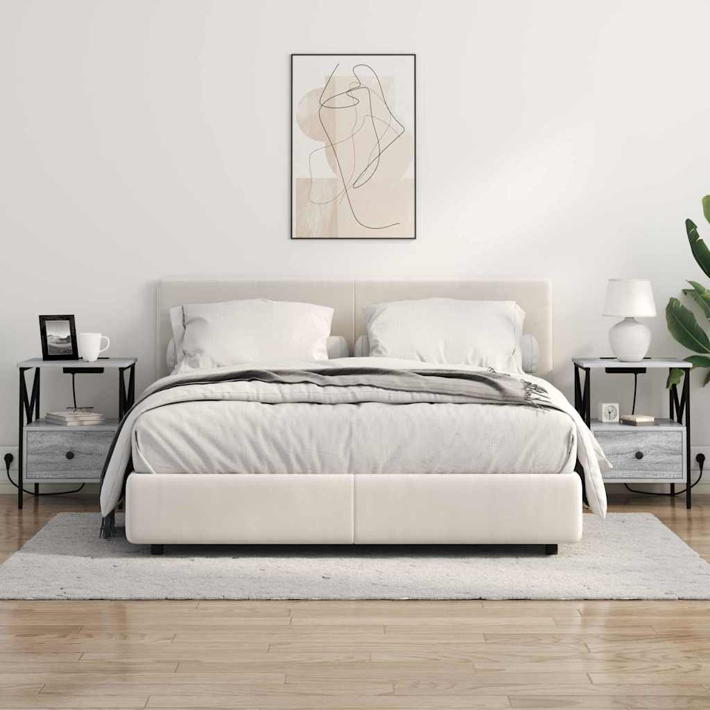 vidaXL Κομοδίνο Γκρίζο Σονομα 41,5 x 40,5 x 55 εκ. Επεξεργασμένο ξύλο