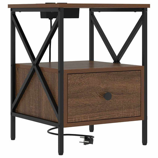 vidaXL Κομοδίνο Καφέ δρυς 41,5 x 40,5 x 55 εκ. Επεξεργασμένο ξύλο