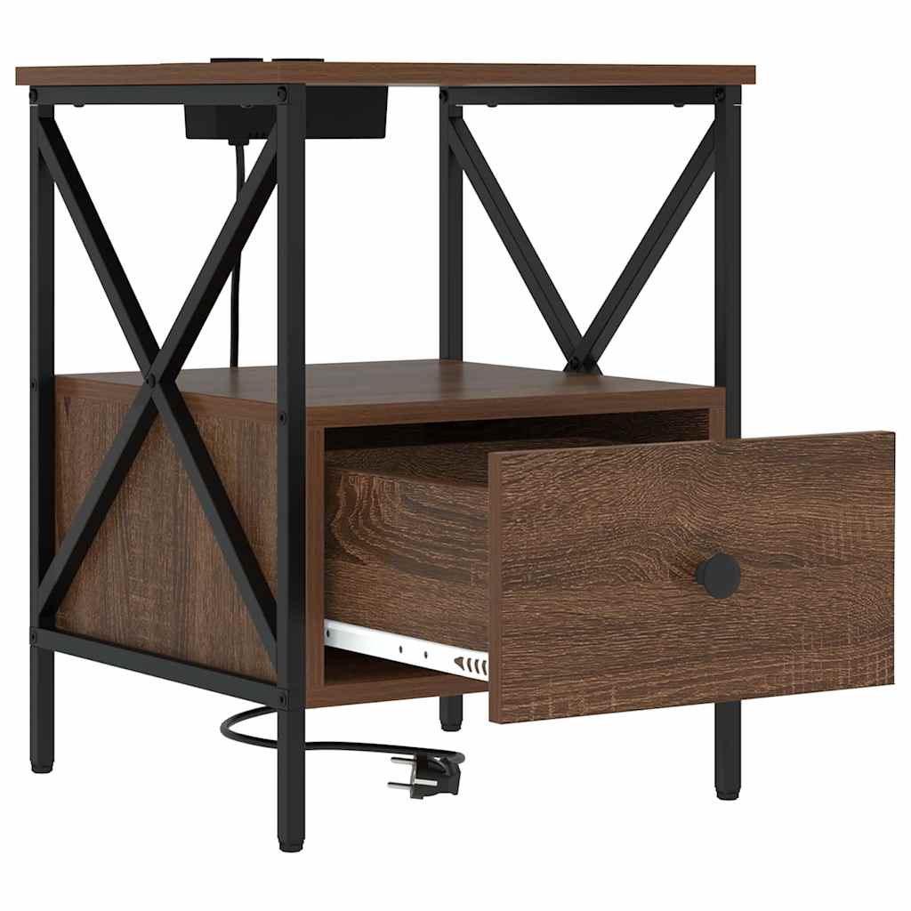 vidaXL Κομοδίνο Καφέ δρυς 41,5 x 40,5 x 55 εκ. Επεξεργασμένο ξύλο