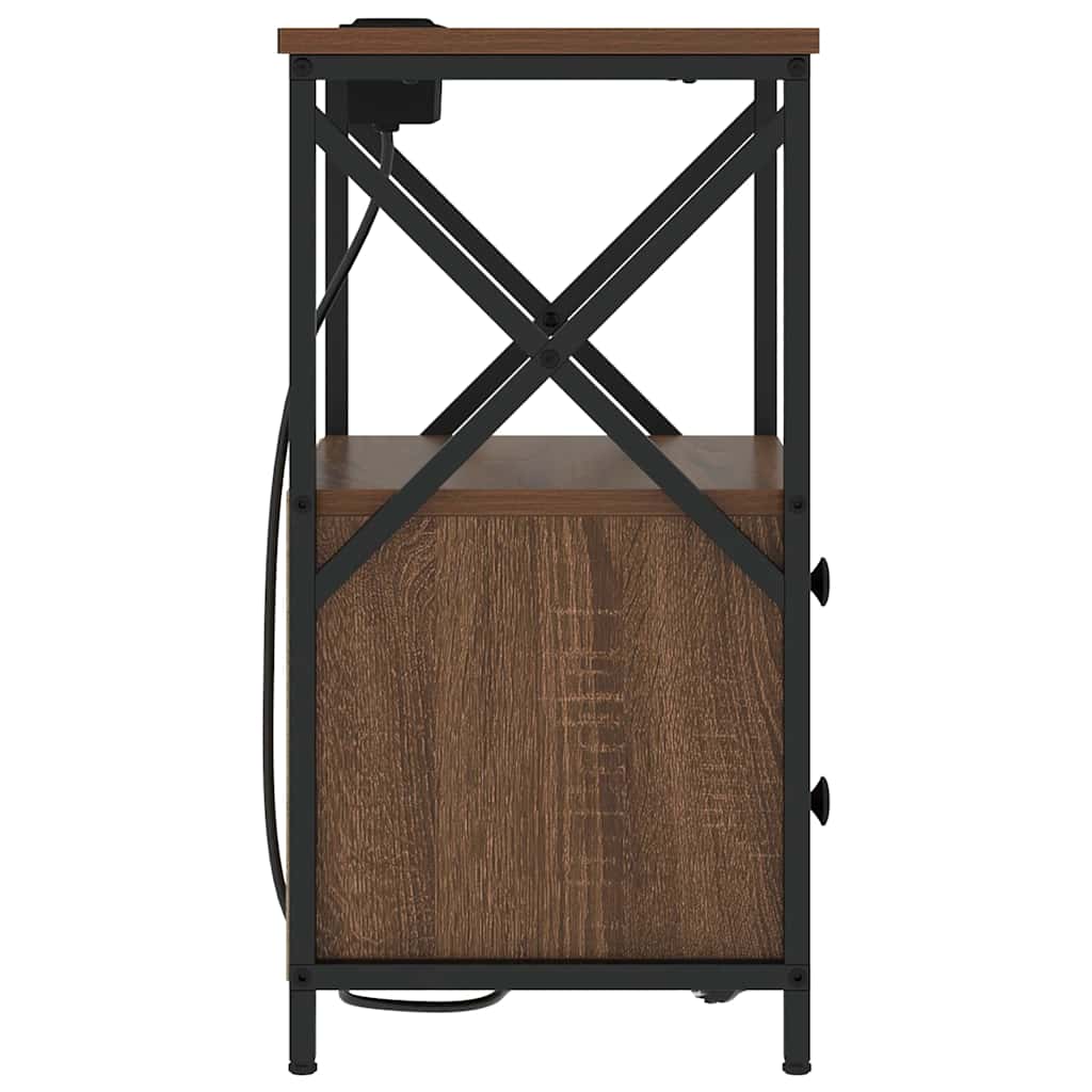 vidaXL Κομοδίνο Καφέ δρυς 40 x 31 x 60 εκ. Επεξεργασμένο ξύλο