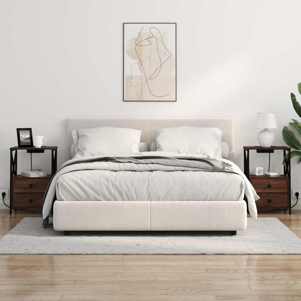 vidaXL Κομοδίνο 2 pcs Καφέ δρυς 40 x 31 x 60 εκ. Επεξεργασμένο ξύλο