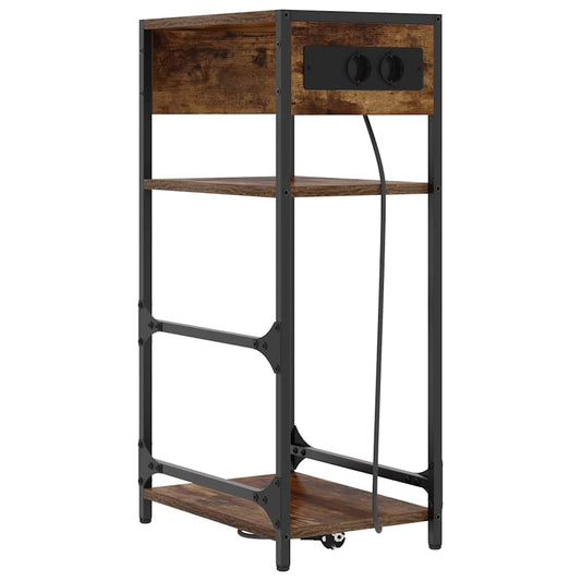 vidaXL Κομοδίνο Καπνιστό Δρύς 40 x 27 x 76 εκ Επεξεργασμένο ξύλο