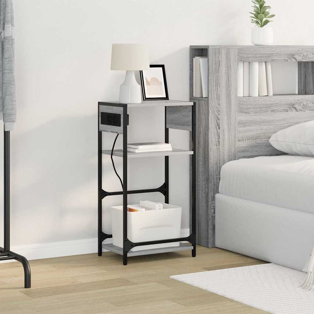 vidaXL Κομοδίνο Γκρίζο Σονομα 40 x 27 x 76 εκ Επεξεργασμένο ξύλο