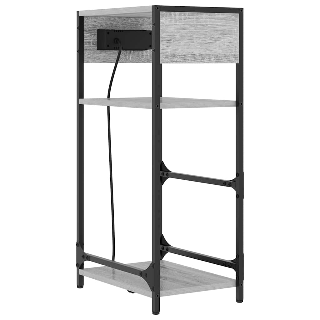 vidaXL Κομοδίνο Γκρίζο Σονομα 40 x 27 x 76 εκ Επεξεργασμένο ξύλο