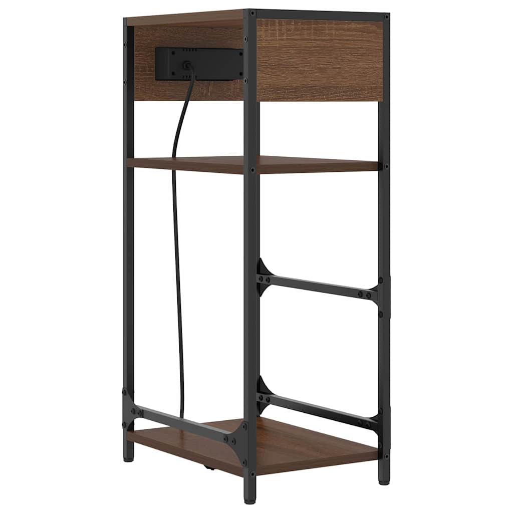 vidaXL Κομοδίνο Καφέ δρυς 40 x 27 x 76 εκ Επεξεργασμένο ξύλο