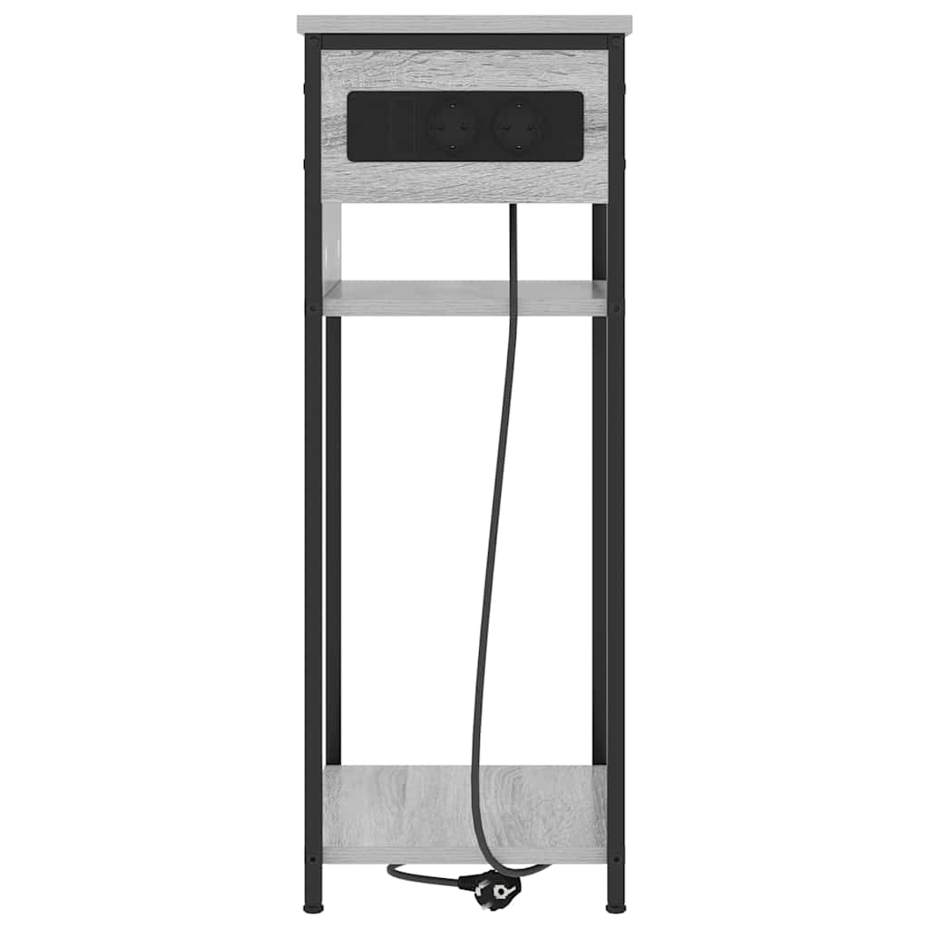 vidaXL Κομοδίνο Γκρίζο Σονομα 41 x 28 x 76 εκ. Επεξεργασμένο ξύλο