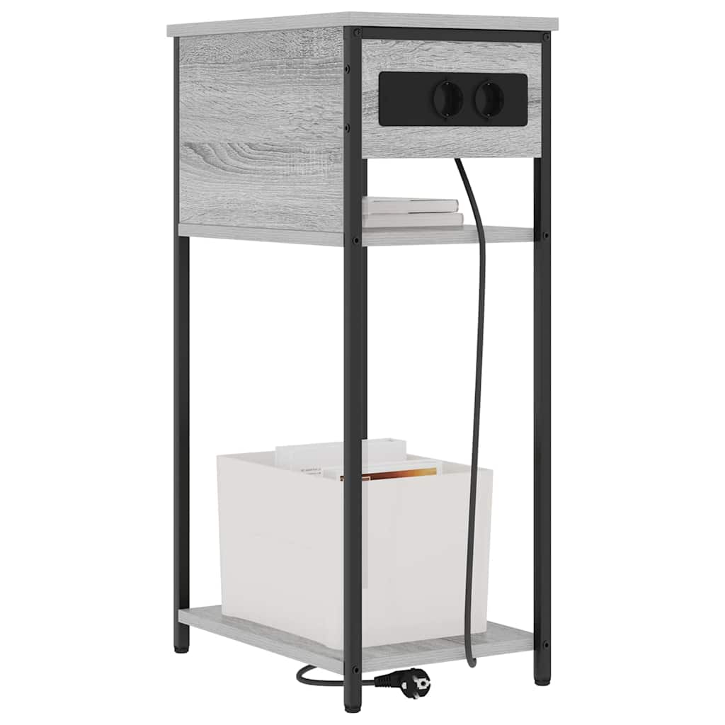 vidaXL Κομοδίνο Γκρίζο Σονομα 41 x 28 x 76 εκ. Επεξεργασμένο ξύλο