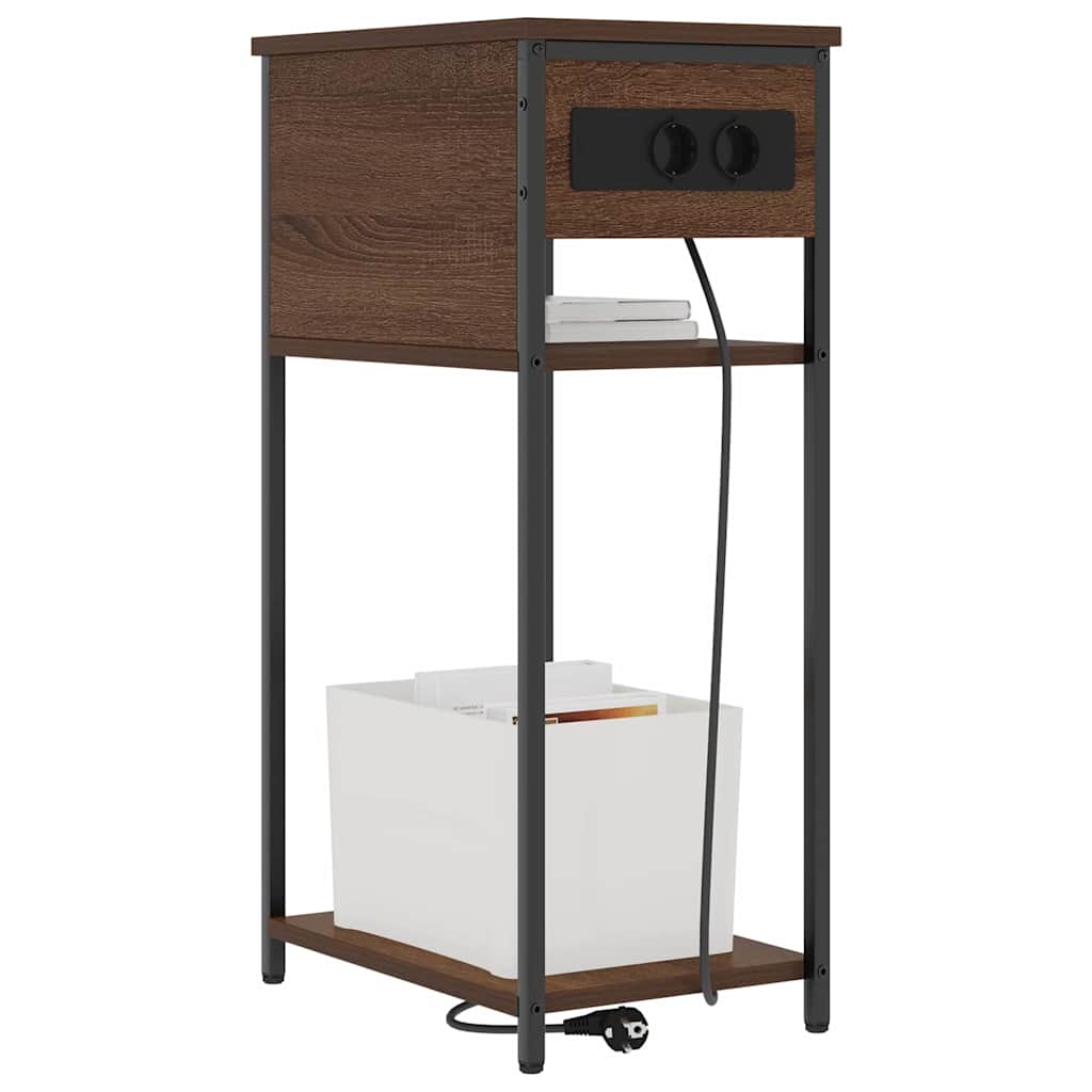 vidaXL Κομοδίνο Καφέ δρυς 41 x 28 x 76 εκ. Επεξεργασμένο ξύλο