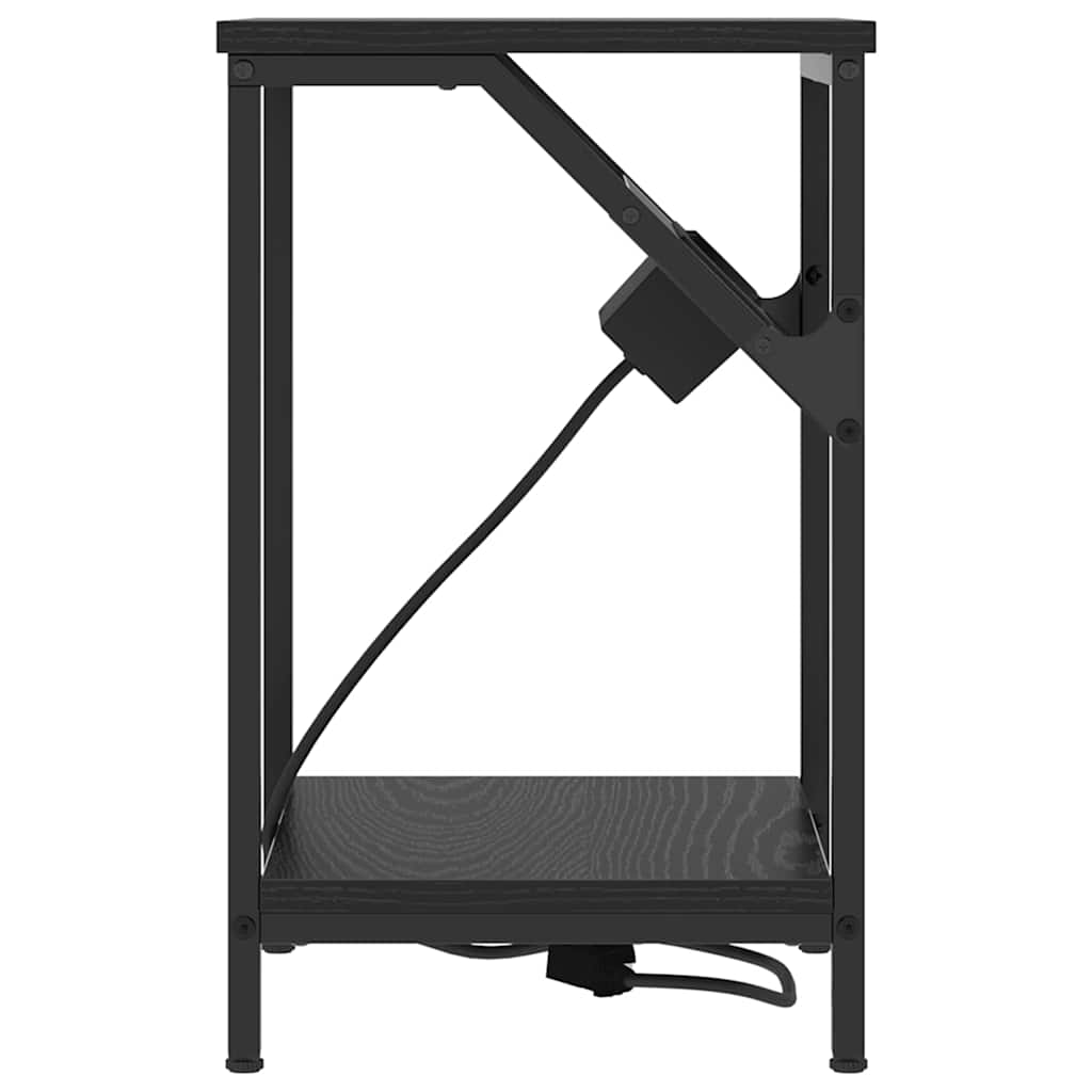 vidaXL Κομοδίνο Μαύρη Οξυά 38 x 30 x 48 εκ. Επεξεργασμένο ξύλο