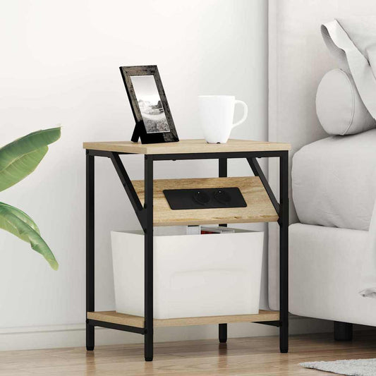 vidaXL Κομοδίνο 2 pcs Δρύς Sonoma 38 x 30 x 48 εκ. Επεξεργασμένο ξύλο