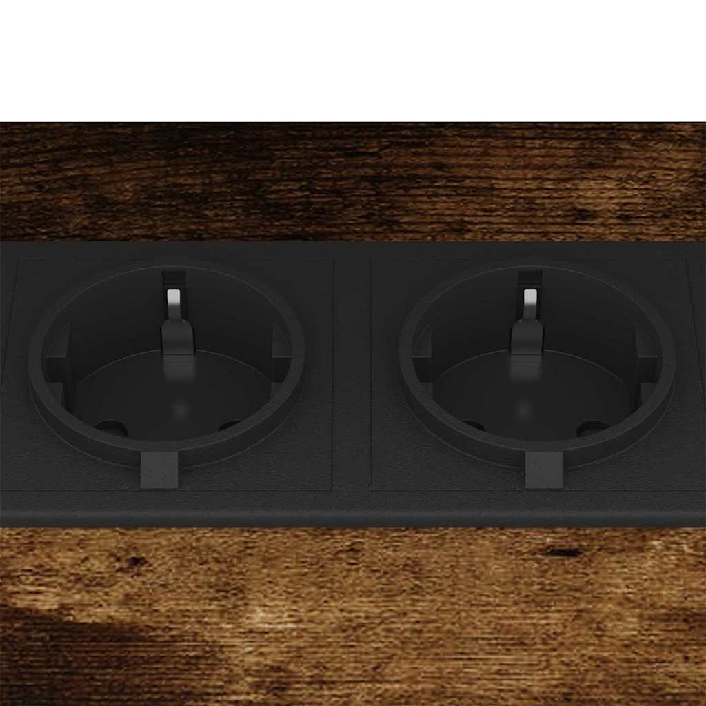 vidaXL Κομοδίνο Καπνιστό Δρύς 38 x 30 x 48 εκ. Επεξεργασμένο ξύλο