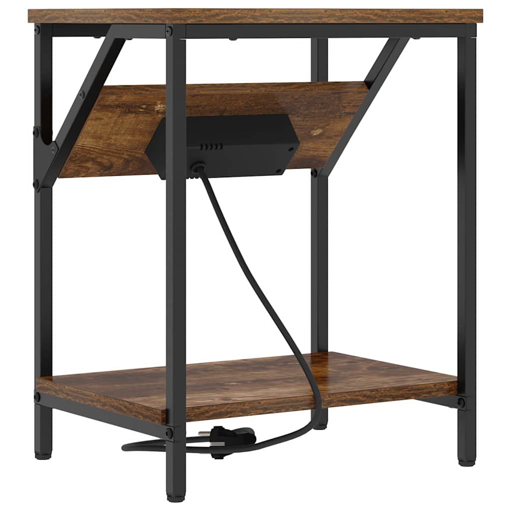 vidaXL Κομοδίνο 2 pcs Καπνιστό Δρύς 38 x 30 x 48 εκ.