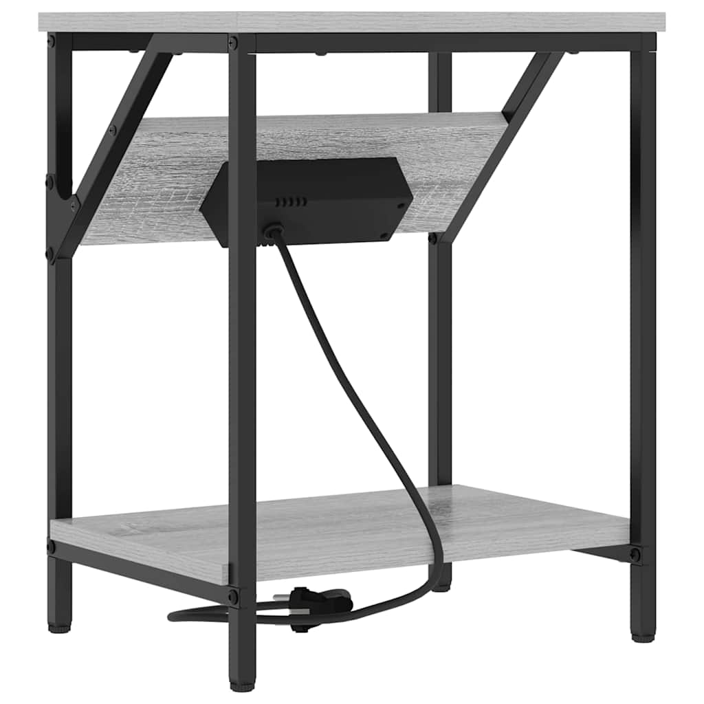 vidaXL Κομοδίνο Γκρίζο Σονομα 38 x 30 x 48 εκ. Επεξεργασμένο ξύλο