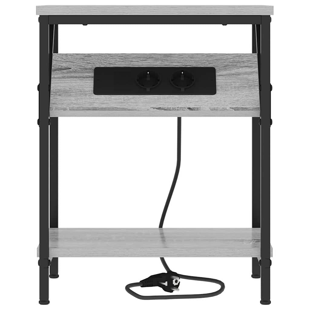 vidaXL Κομοδίνο 2 pcs Γκρίζο Σονομα 38 x 30 x 48 εκ.