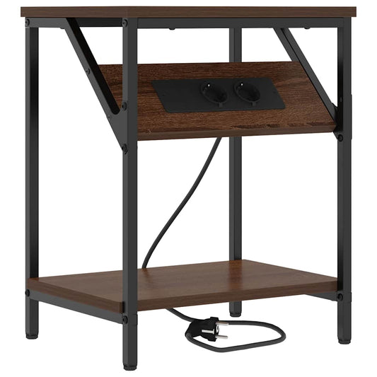 vidaXL Κομοδίνο Καφέ δρυς 38 x 30 x 48 εκ. Επεξεργασμένο ξύλο