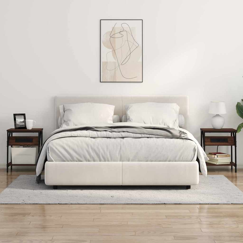 vidaXL Κομοδίνο 2 pcs Καφέ δρυς 38 x 30 x 48 εκ. Επεξεργασμένο ξύλο