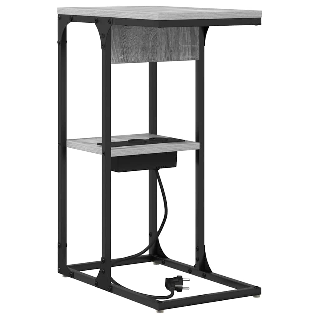 vidaXL Κομοδίνο Γκρίζο Σονομα 41,5 x 26 x 60,5 εκ Επεξεργασμένο ξύλο