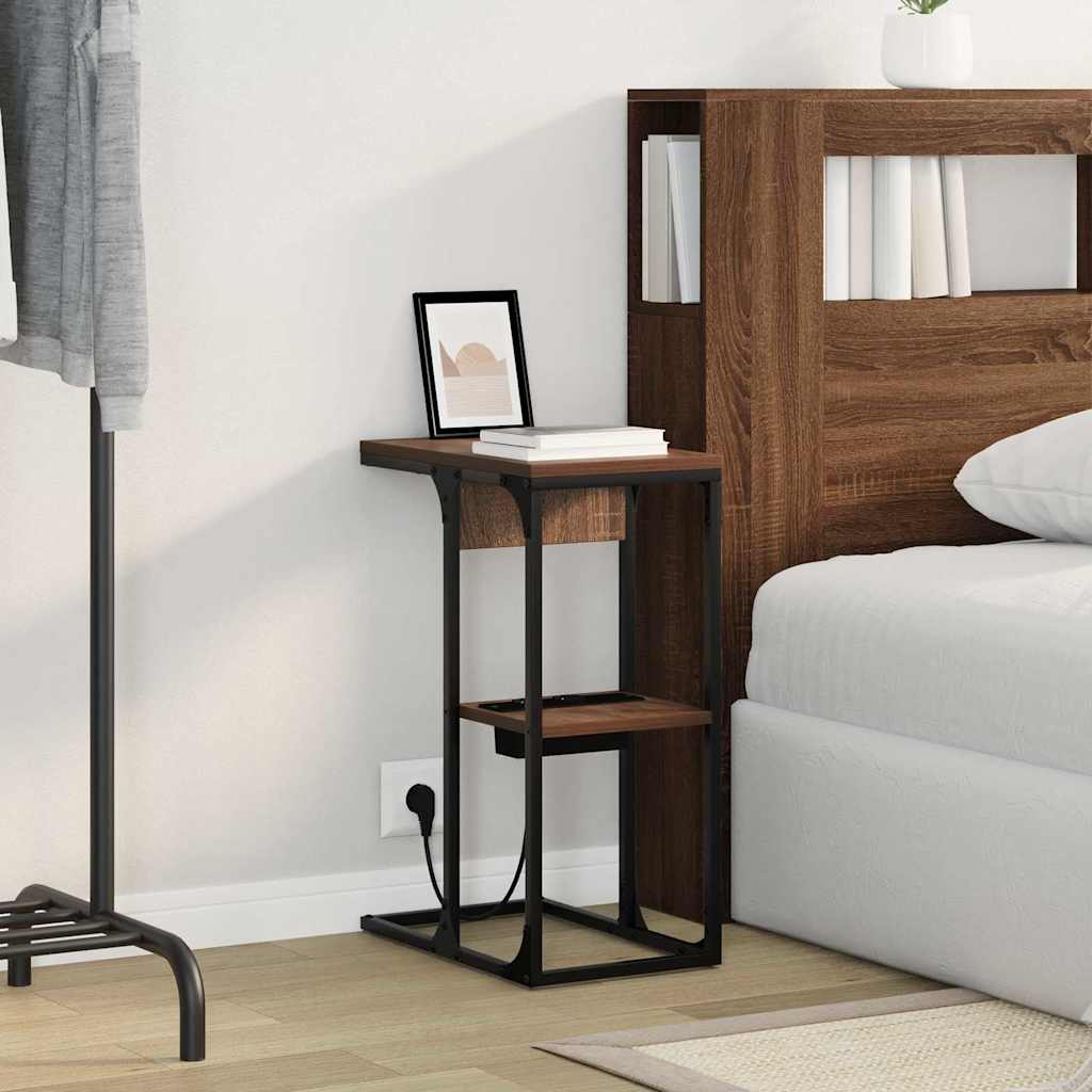 vidaXL Κομοδίνο Καφέ δρυς 41,5 x 26 x 60,5 εκ Επεξεργασμένο ξύλο