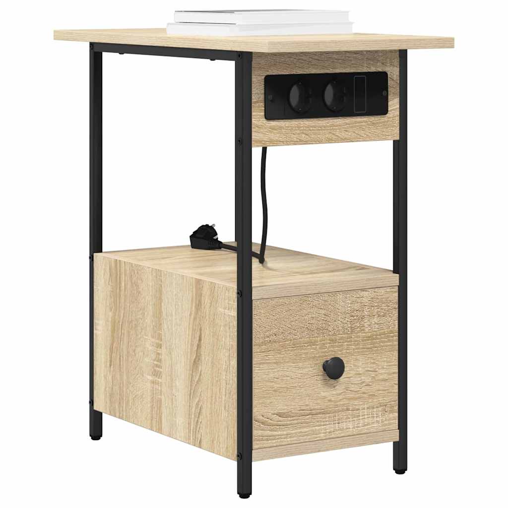 vidaXL Κομοδίνο Δρύς Sonoma 60 x 30 x 61 εκ Επεξεργασμένο ξύλο