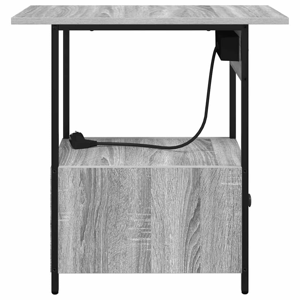 vidaXL Κομοδίνο Γκρίζο Σονομα 60 x 30 x 61 εκ Επεξεργασμένο ξύλο