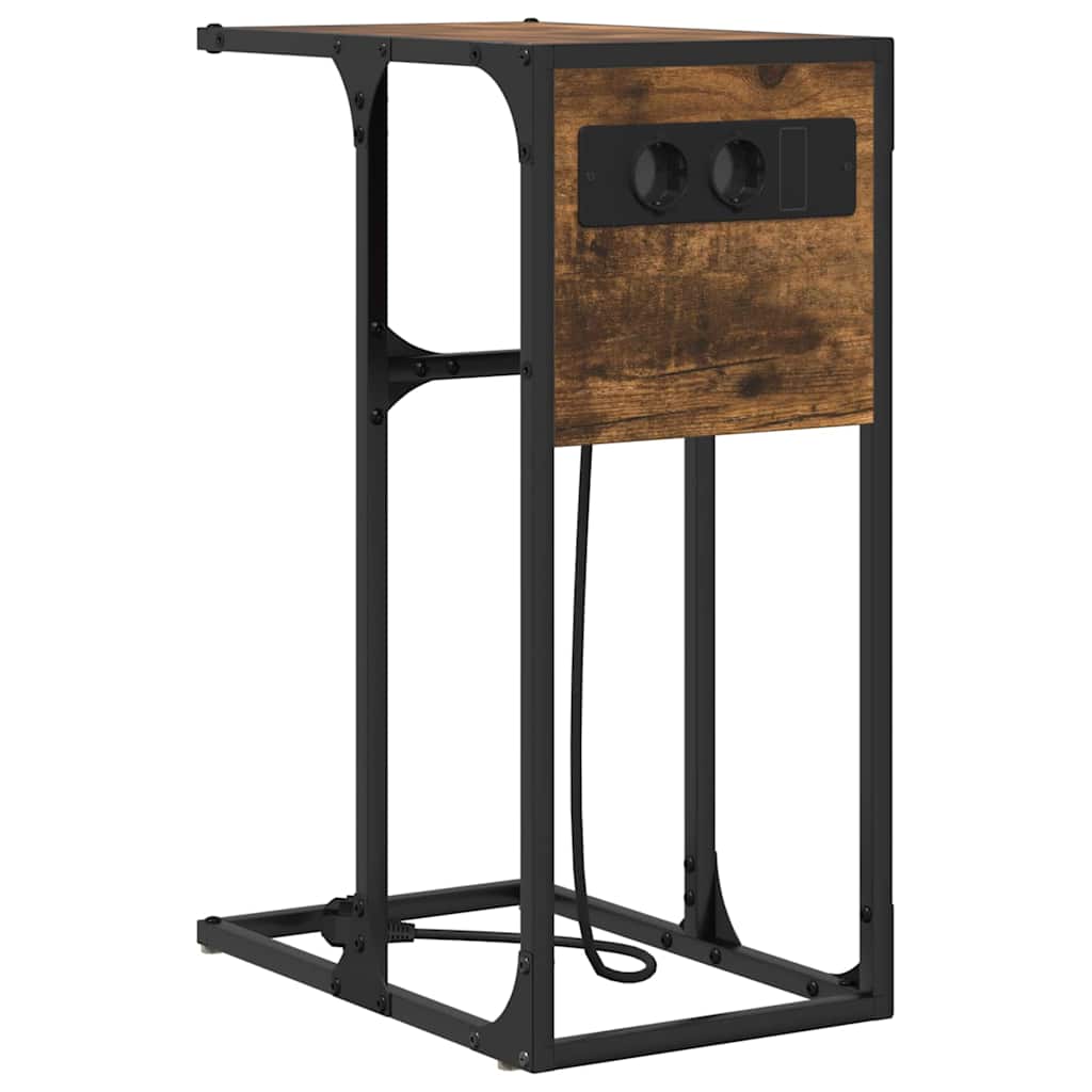 vidaXL Κομοδίνο Καπνιστό Δρύς 41,5 x 26 x 60,5 εκ Επεξεργασμένο ξύλο