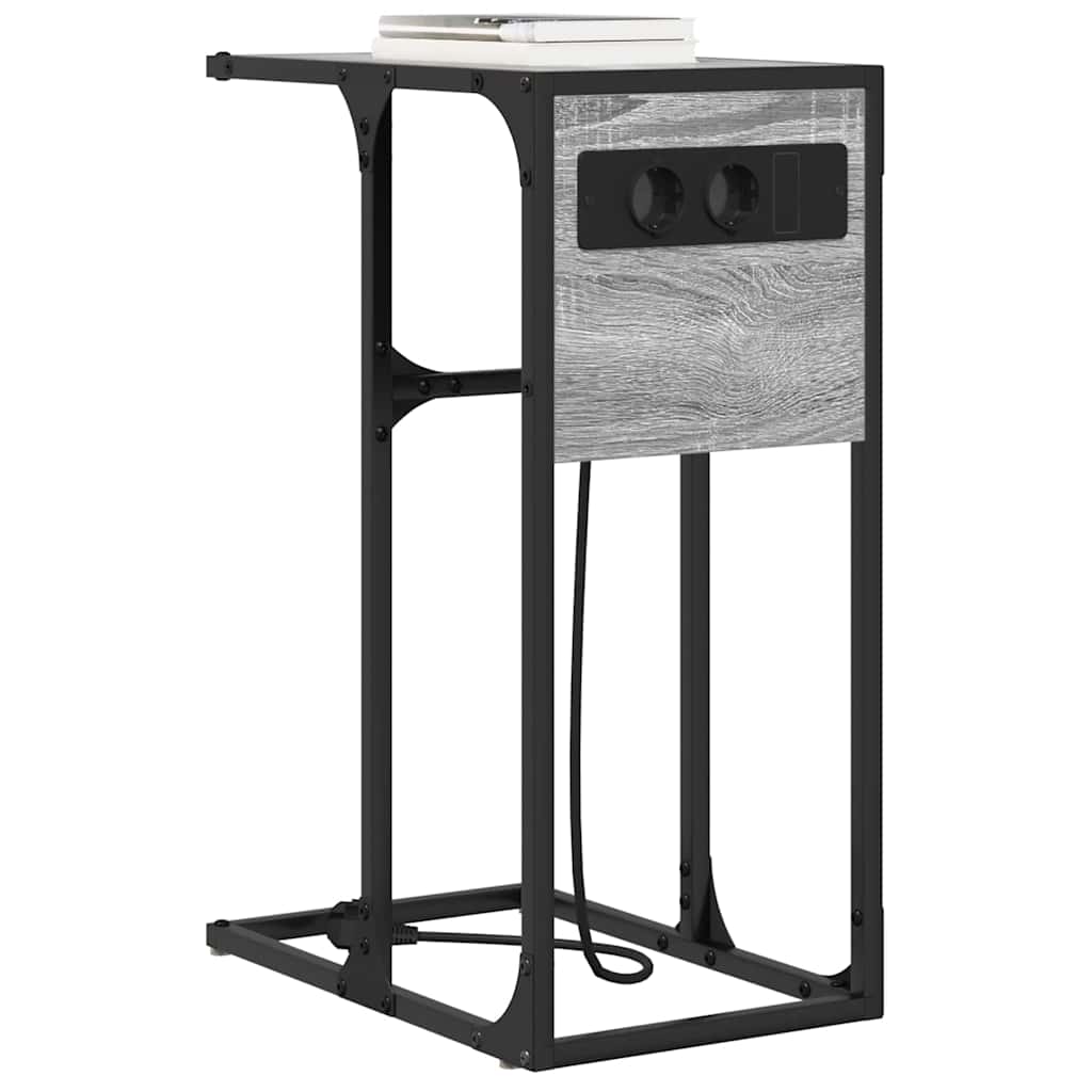 vidaXL Κομοδίνο Γκρίζο Σονομα 41,5 x 26 x 60,5 εκ Επεξεργασμένο ξύλο