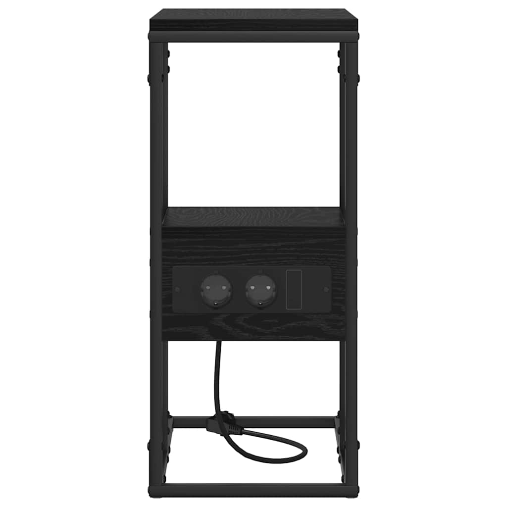 vidaXL Κομοδίνο Μαύρη Οξυά 41,5 x 26 x 60,5 εκ Επεξεργασμένο ξύλο